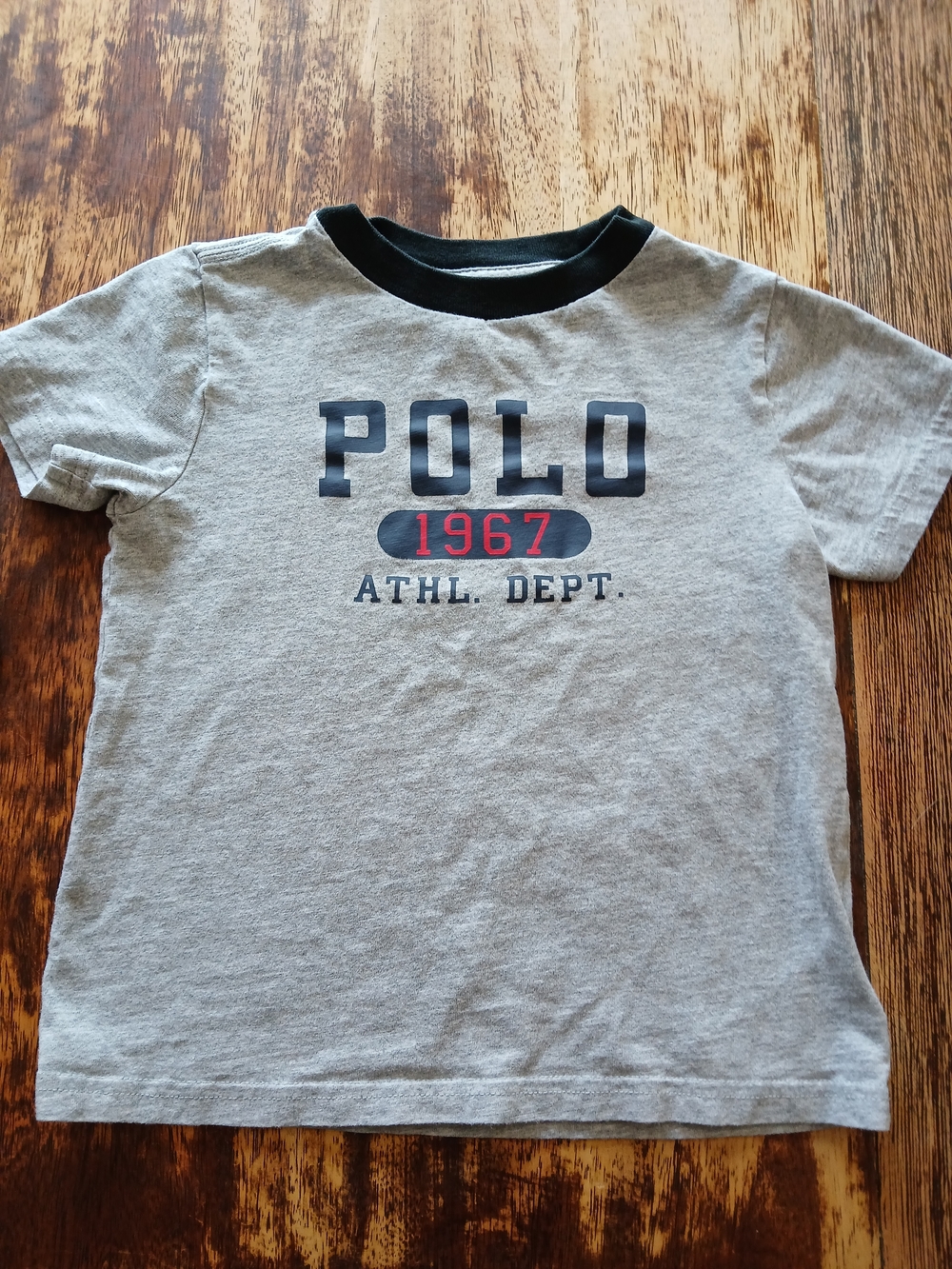 Polo by Ralph Lauren Gray Tee with Navy and Red Graphic